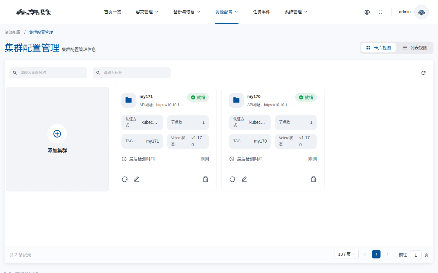 集群配置管理